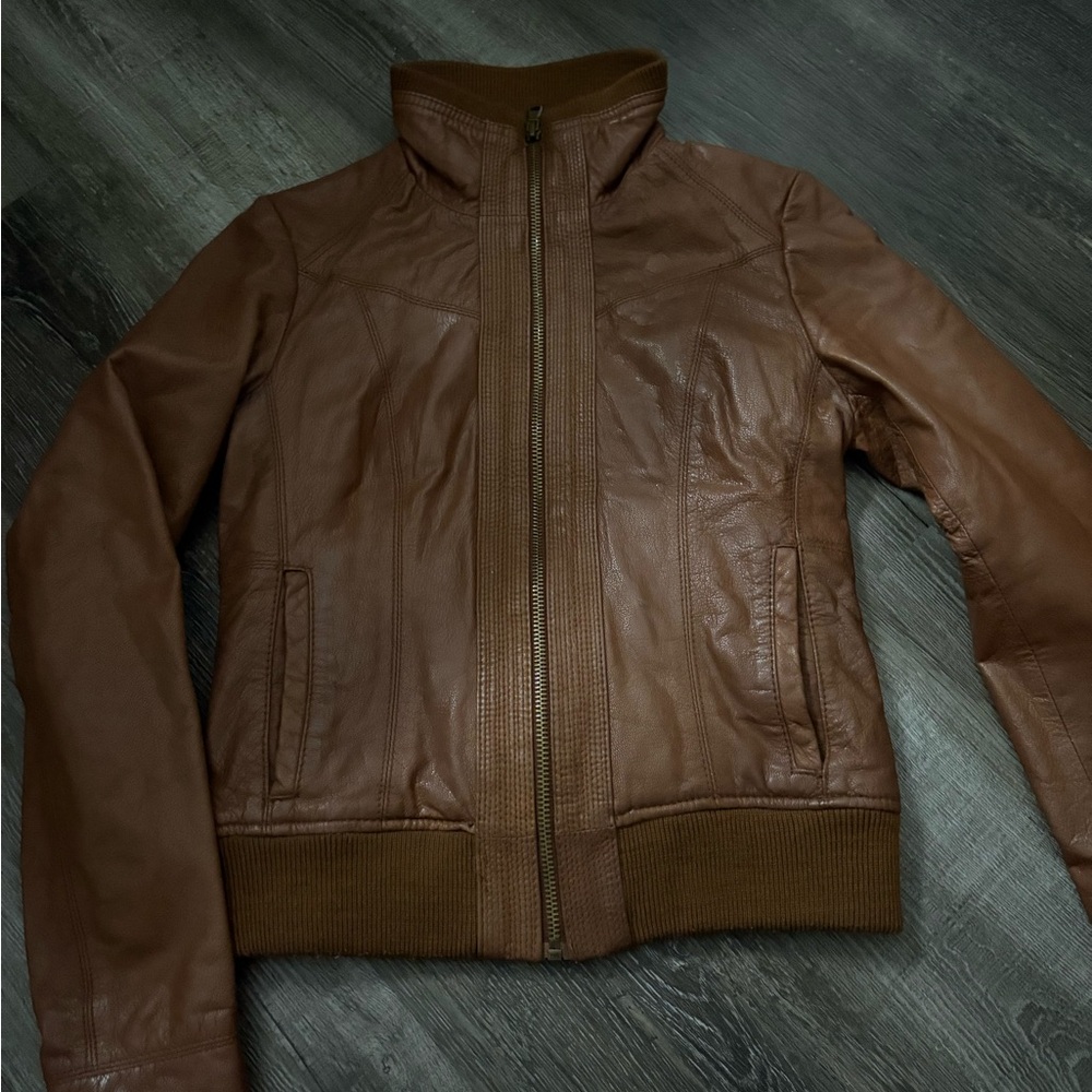 Black Rivet Tan Leather Women's Jacket